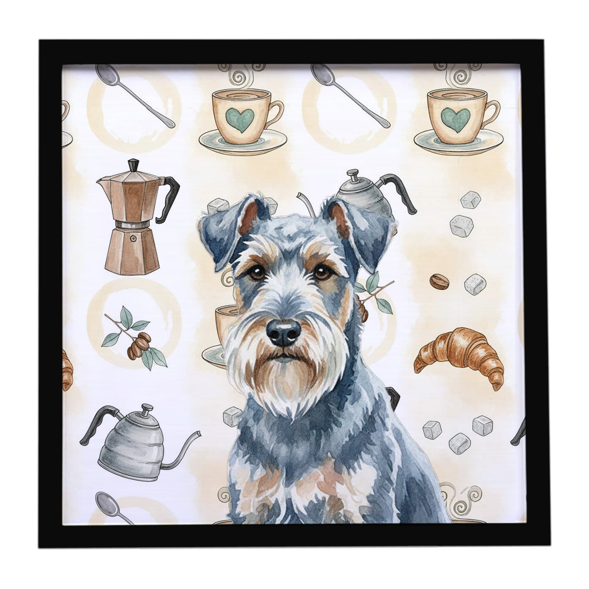 Buy this Blue Lakeland Terrier Coffee Bar Framed Metal Print