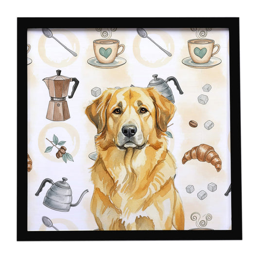 Buy this Lion Yellow Leonberger Coffee Bar Framed Metal Print