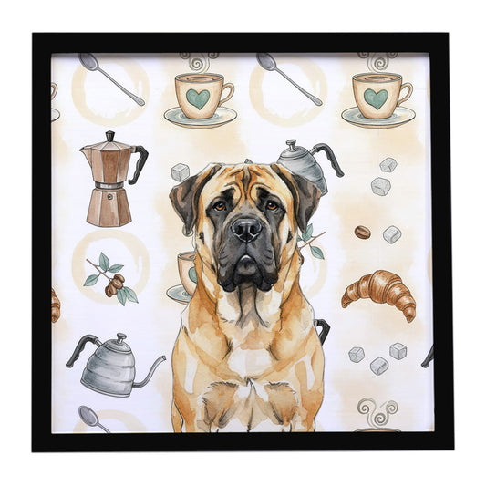 Buy this Fawn Mastiff Coffee Bar Framed Metal Print