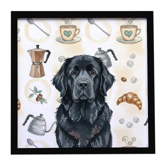 Buy this Black Newfoundland Coffee Bar Framed Metal Print