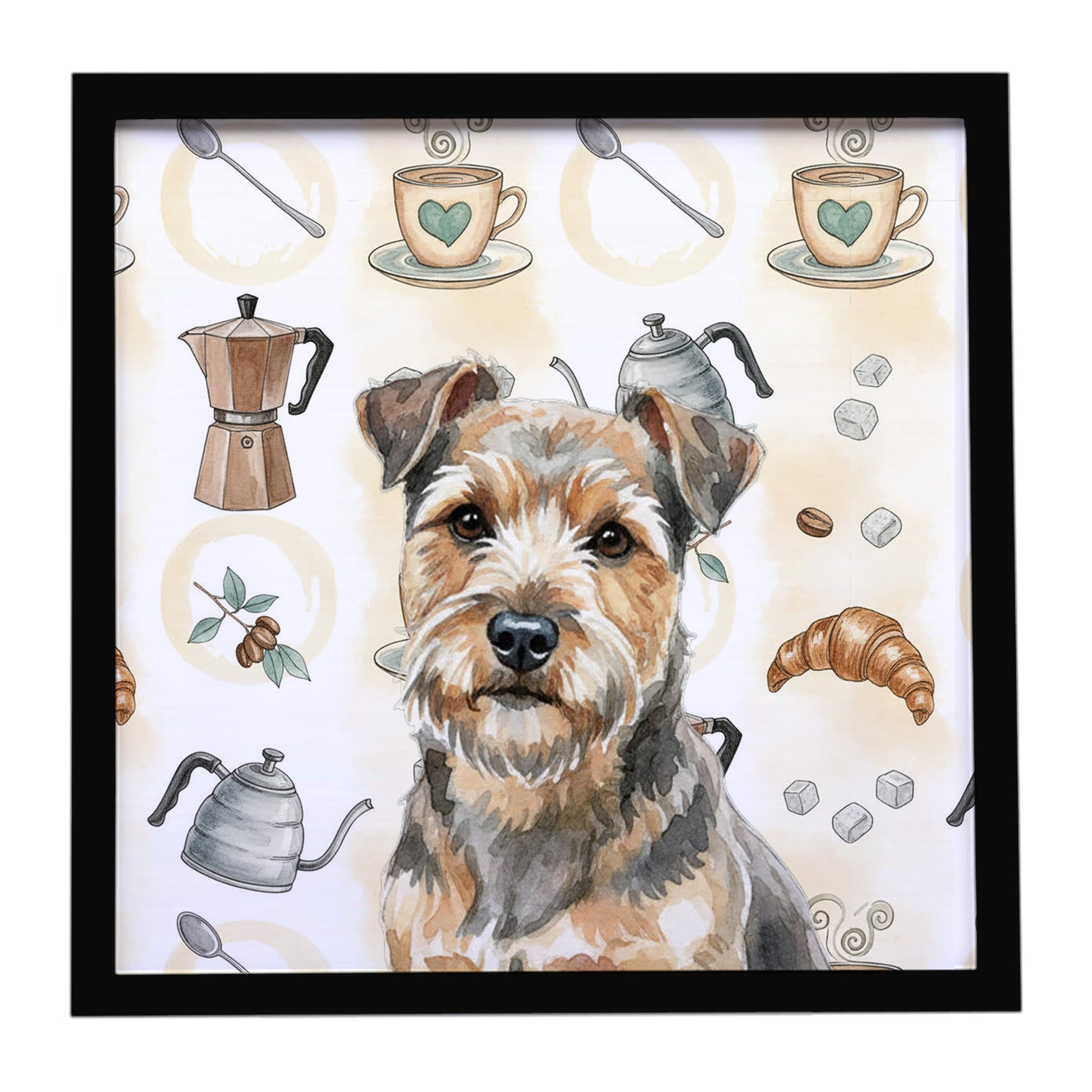 Buy this Grizzle and Tan Norfolk Terrier Coffee Bar Framed Metal Print
