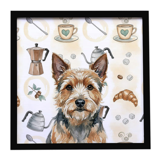 Buy this Norwich Terrier Coffee Bar Framed Metal Print