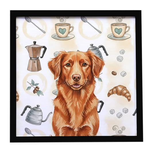 Buy this Copper Nova Scotia Duck Tolling Retriever Coffee Bar Framed Metal Print