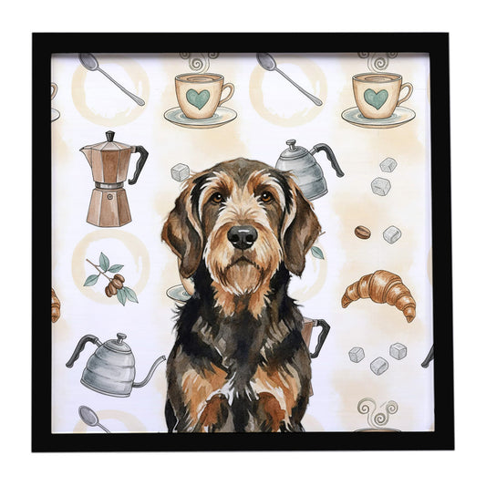 Buy this Black and Tan Otterhound Coffee Bar Framed Metal Print