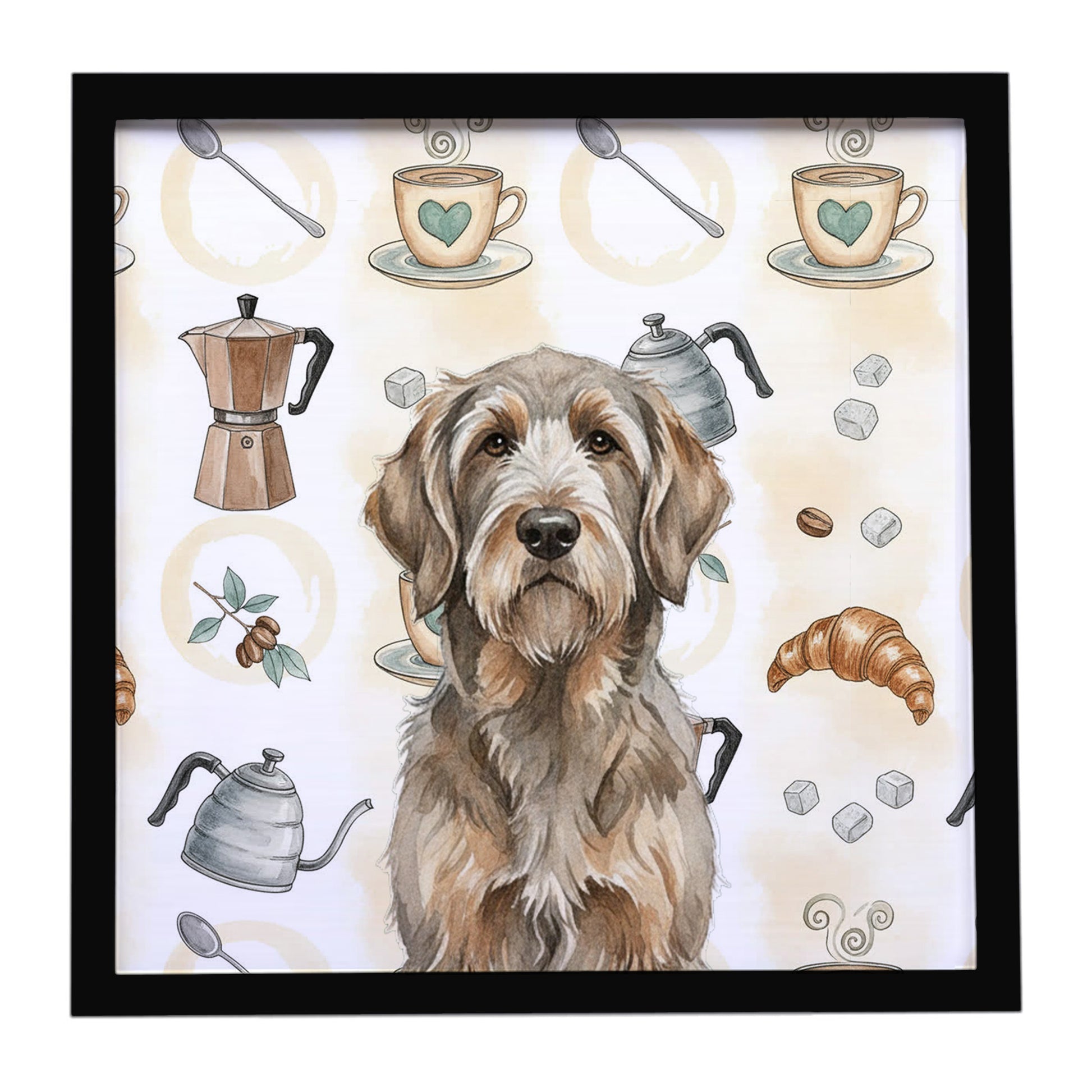 Buy this Grizzle and Tan Otterhound Coffee Bar Framed Metal Print