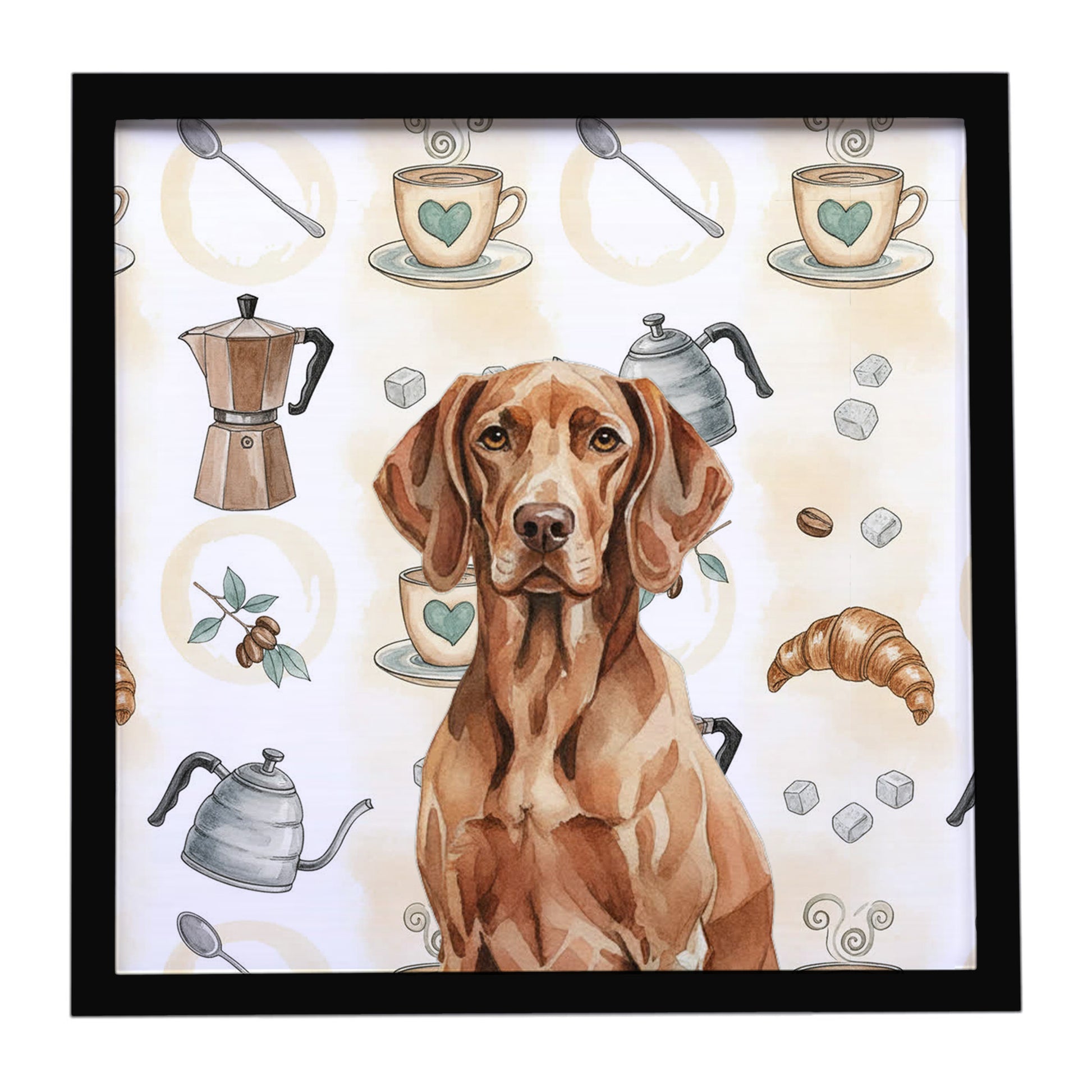 Buy this Liver Pointer Coffee Bar Framed Metal Print