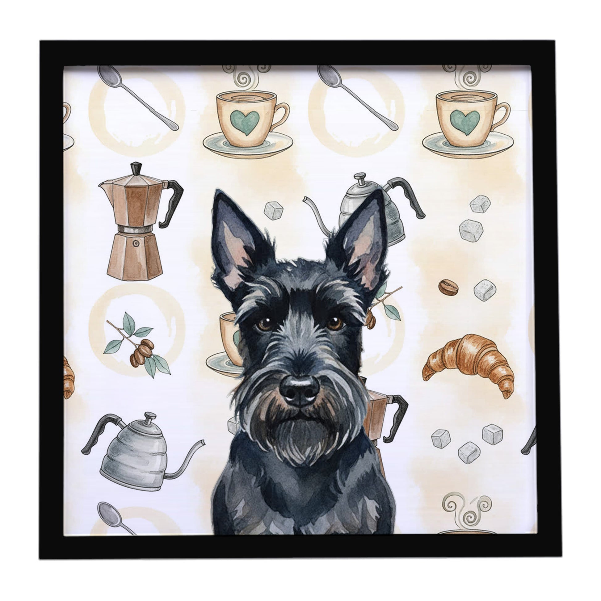 Buy this Scottish Terrier Coffee Bar Framed Metal Print