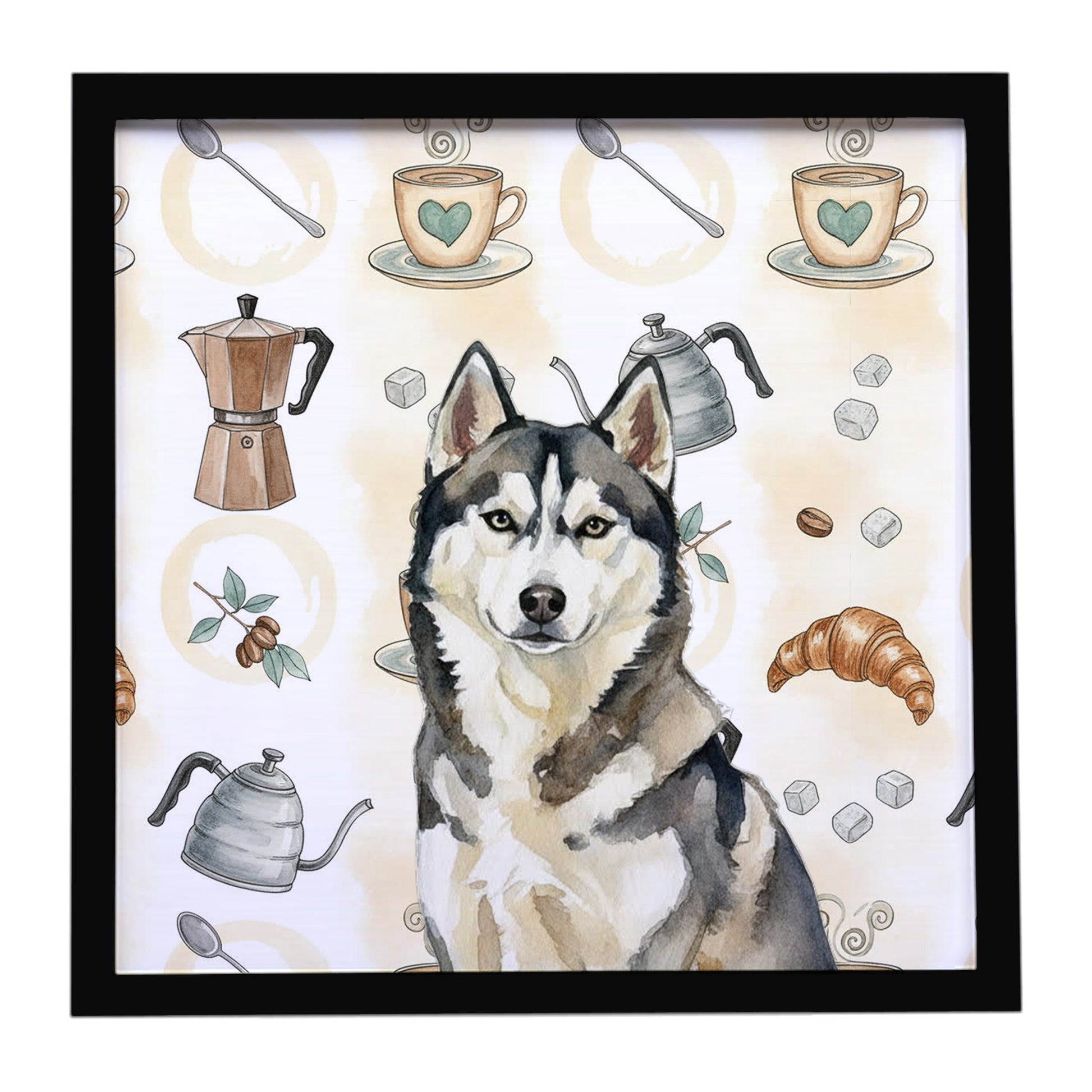 Buy this Agouti Siberian Husky Coffee Bar Framed Metal Print
