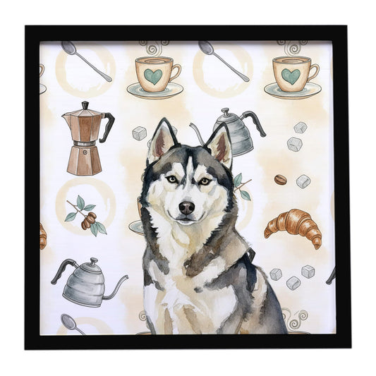 Buy this Agouti Siberian Husky Coffee Bar Framed Metal Print