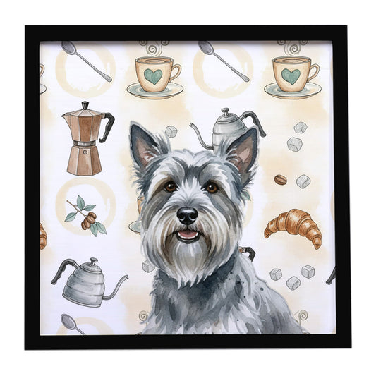 Buy this Gray Skye Terrier Coffee Bar Framed Metal Print