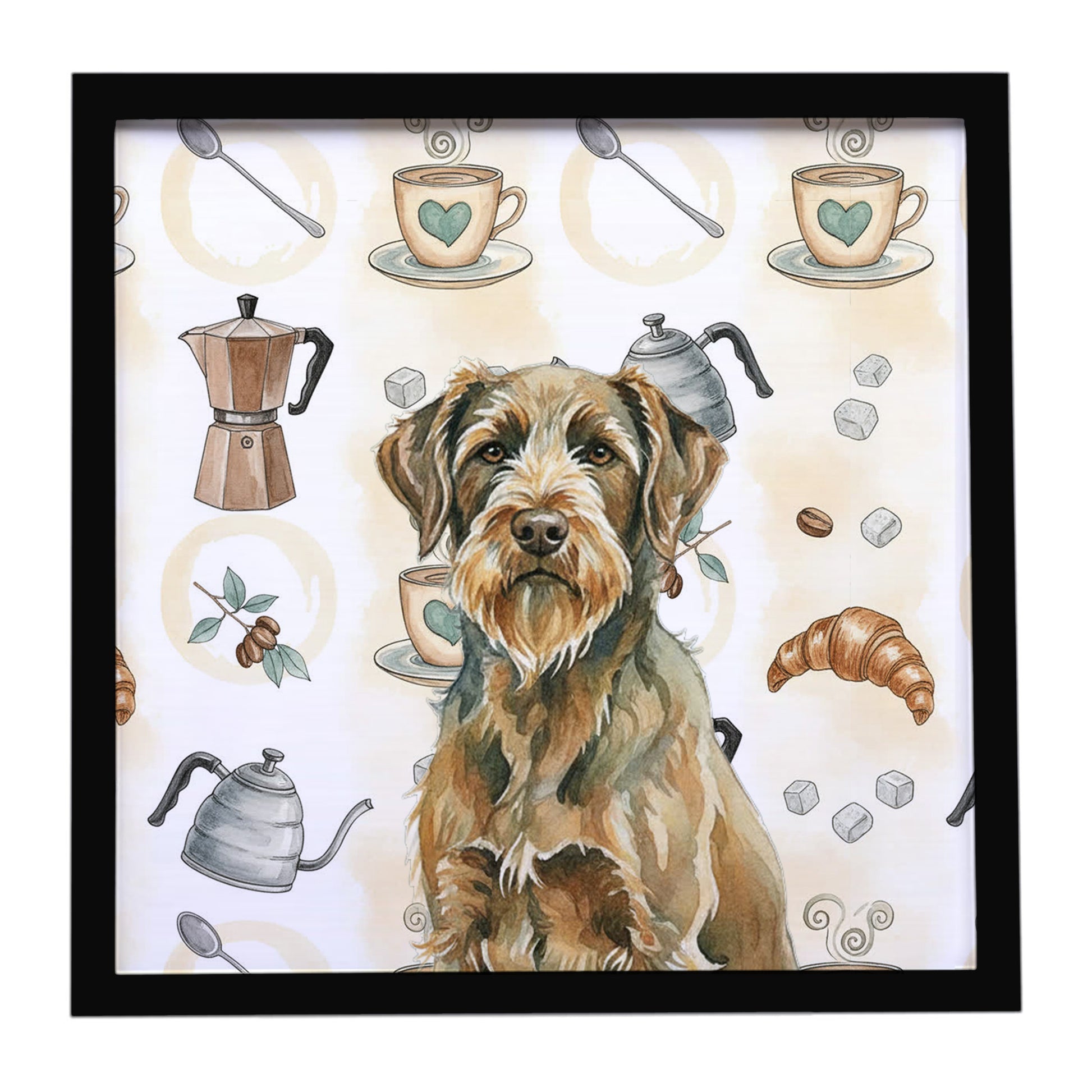 Buy this Chestnut Wirehaired Pointing Griffon Coffee Bar Framed Metal Print