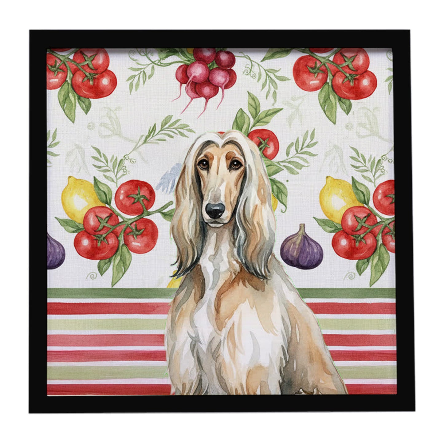Buy this Afghan Hound Vegetables Framed Metal Print