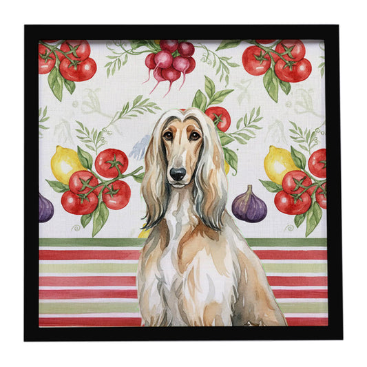 Buy this Afghan Hound Vegetables Framed Metal Print