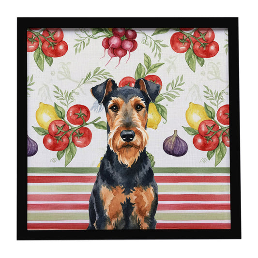Buy this Airedale Terrier Vegetables Framed Metal Print