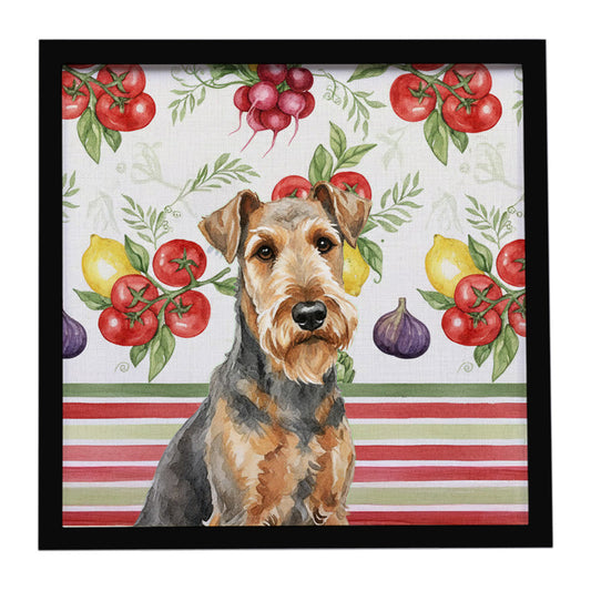 Buy this Grizzle Airedale Terrier Vegetables Framed Metal Print