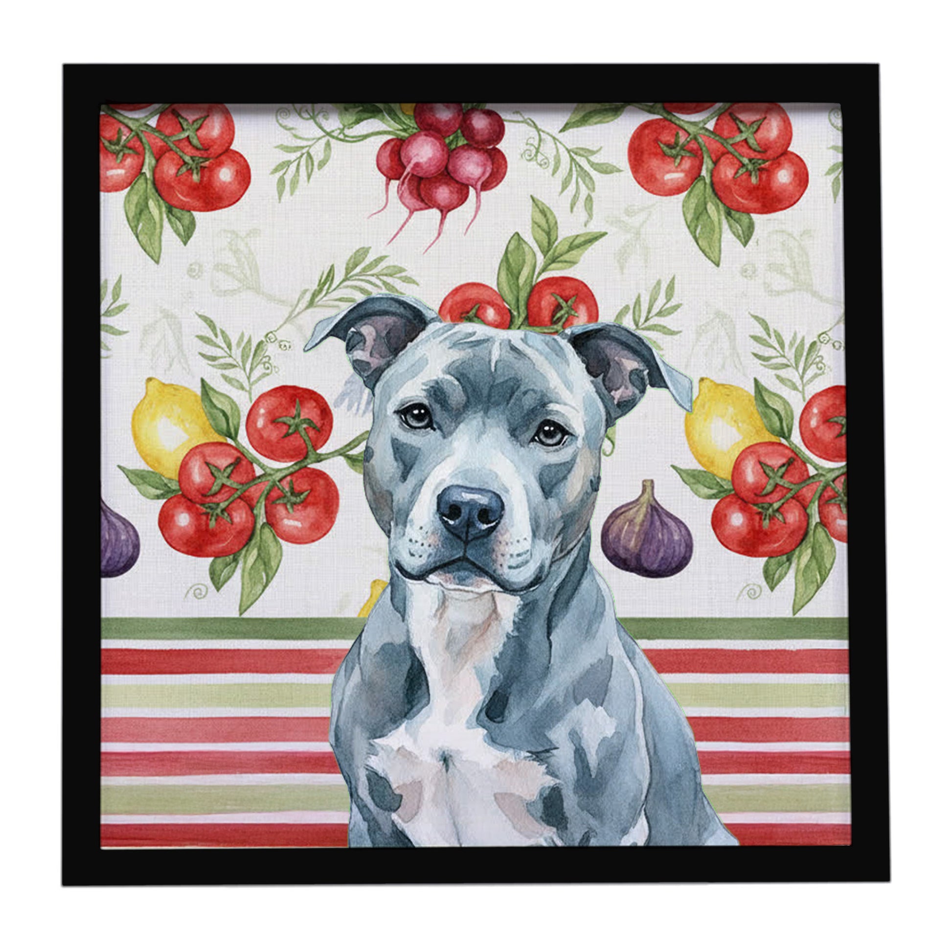Buy this Blue American Staffordshire Terrier Vegetables Framed Metal Print