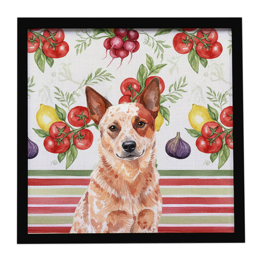 Buy this Red Heeler Australian Cattle Dog Vegetables Framed Metal Print