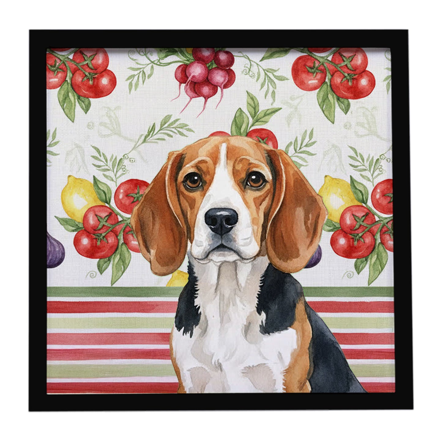 Buy this Beagle Vegetables Framed Metal Print