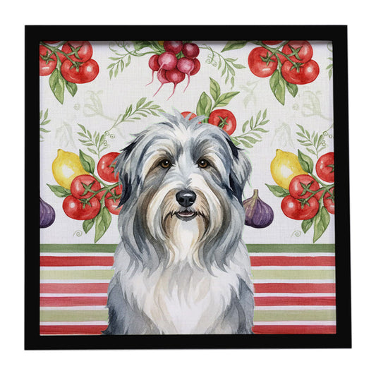 Buy this Bearded Collie Vegetables Framed Metal Print