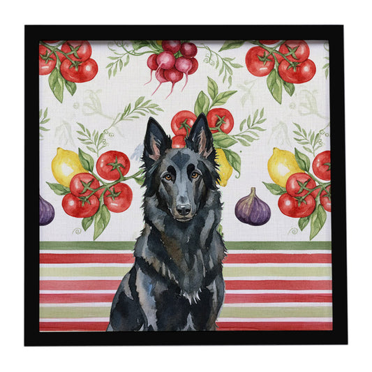 Buy this Belgian Sheepdog Groenendael Vegetables Framed Metal Print