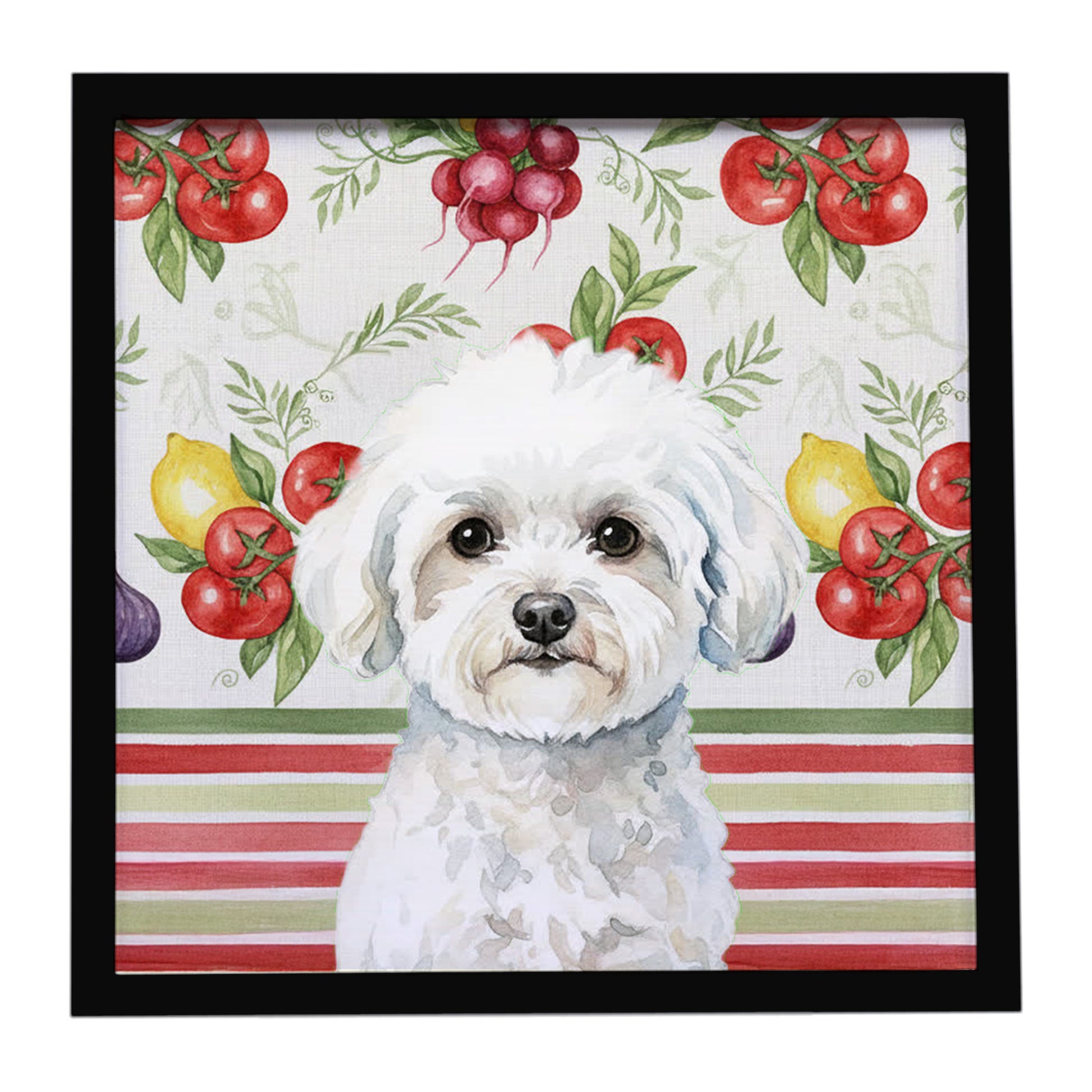 Buy this Bichon Frise Vegetables Framed Metal Print