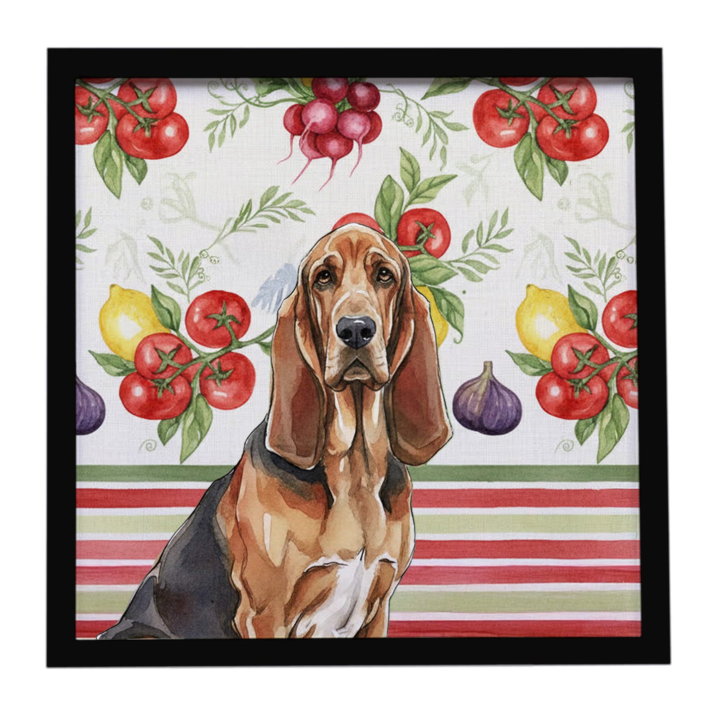 Buy this Liver and Tan Bloodhound Vegetables Framed Metal Print