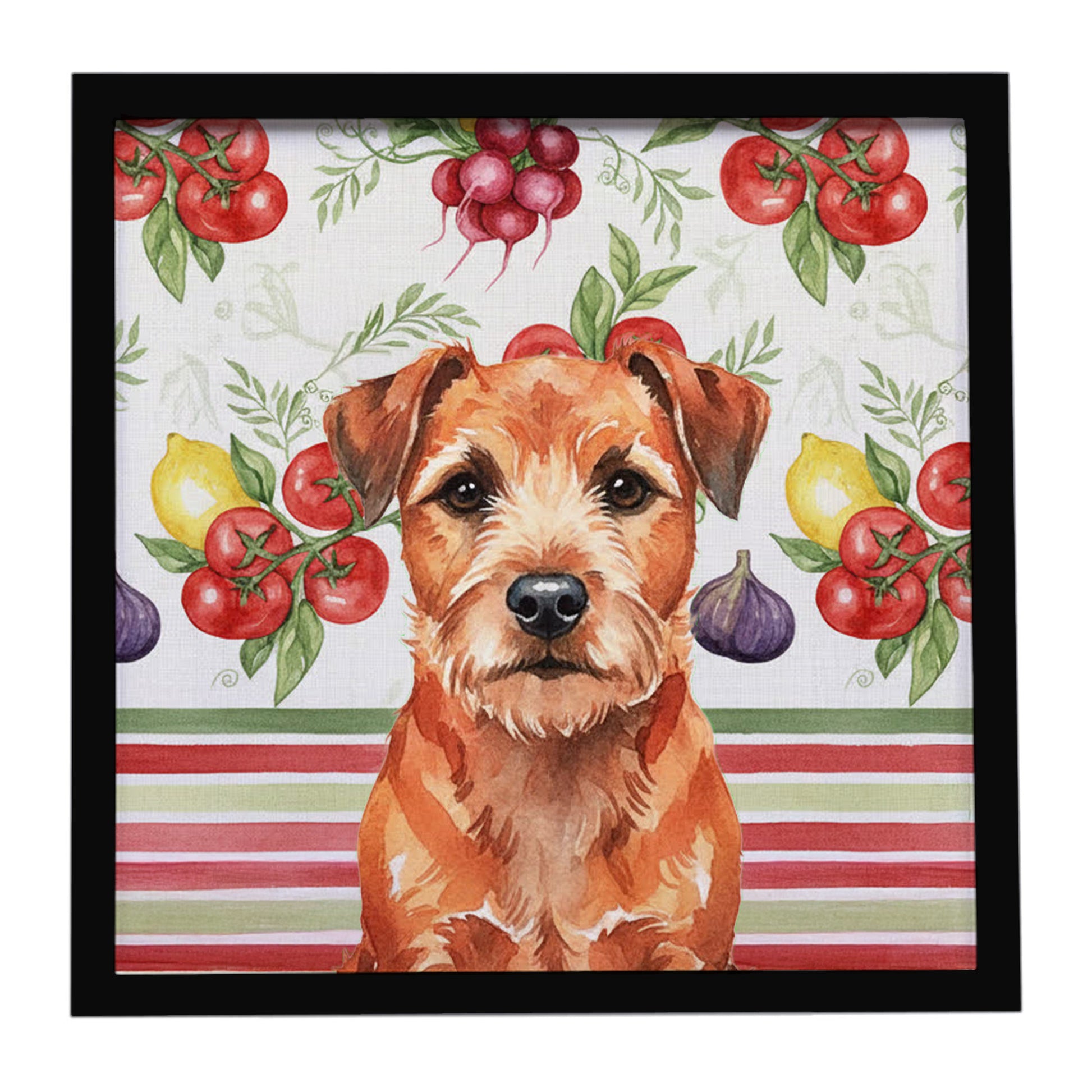 Buy this Red Border Terrier Vegetables Framed Metal Print