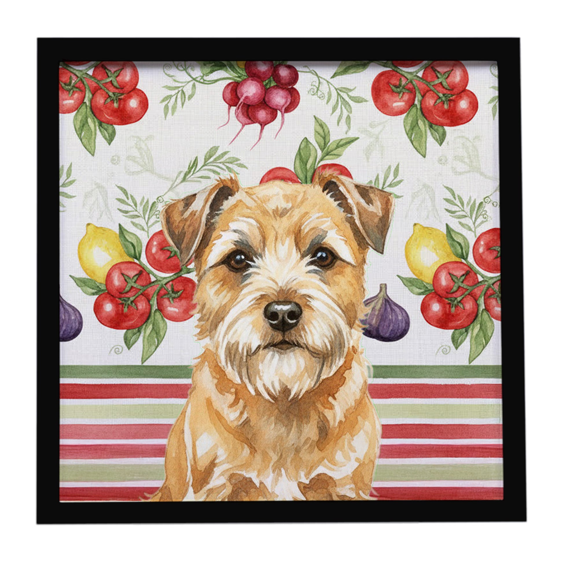 Buy this Wheaten Border Terrier Vegetables Framed Metal Print