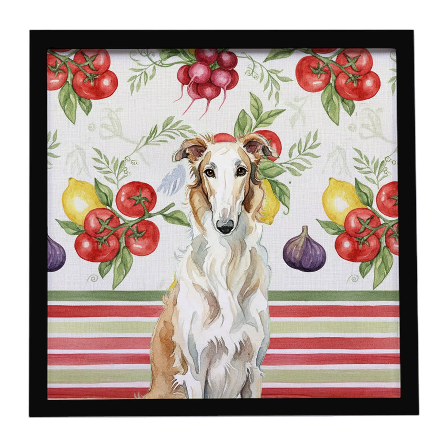 Buy this Borzoi Vegetables Framed Metal Print