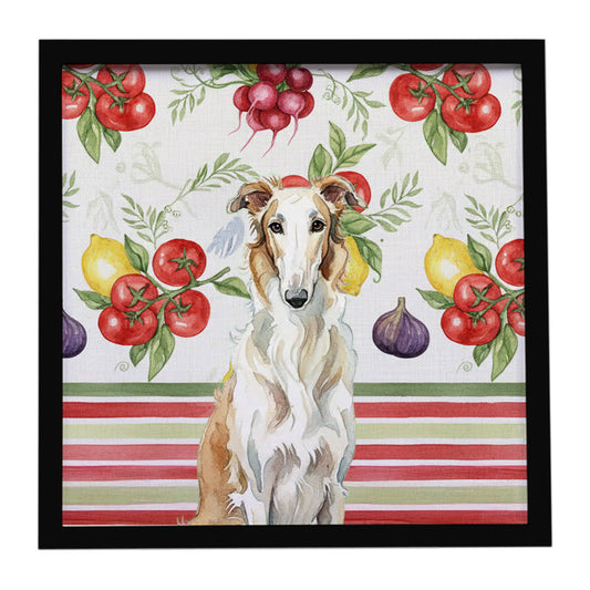 Buy this Borzoi Vegetables Framed Metal Print