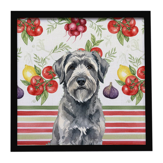 Buy this Gray Bouvier des Flandres Vegetables Framed Metal Print