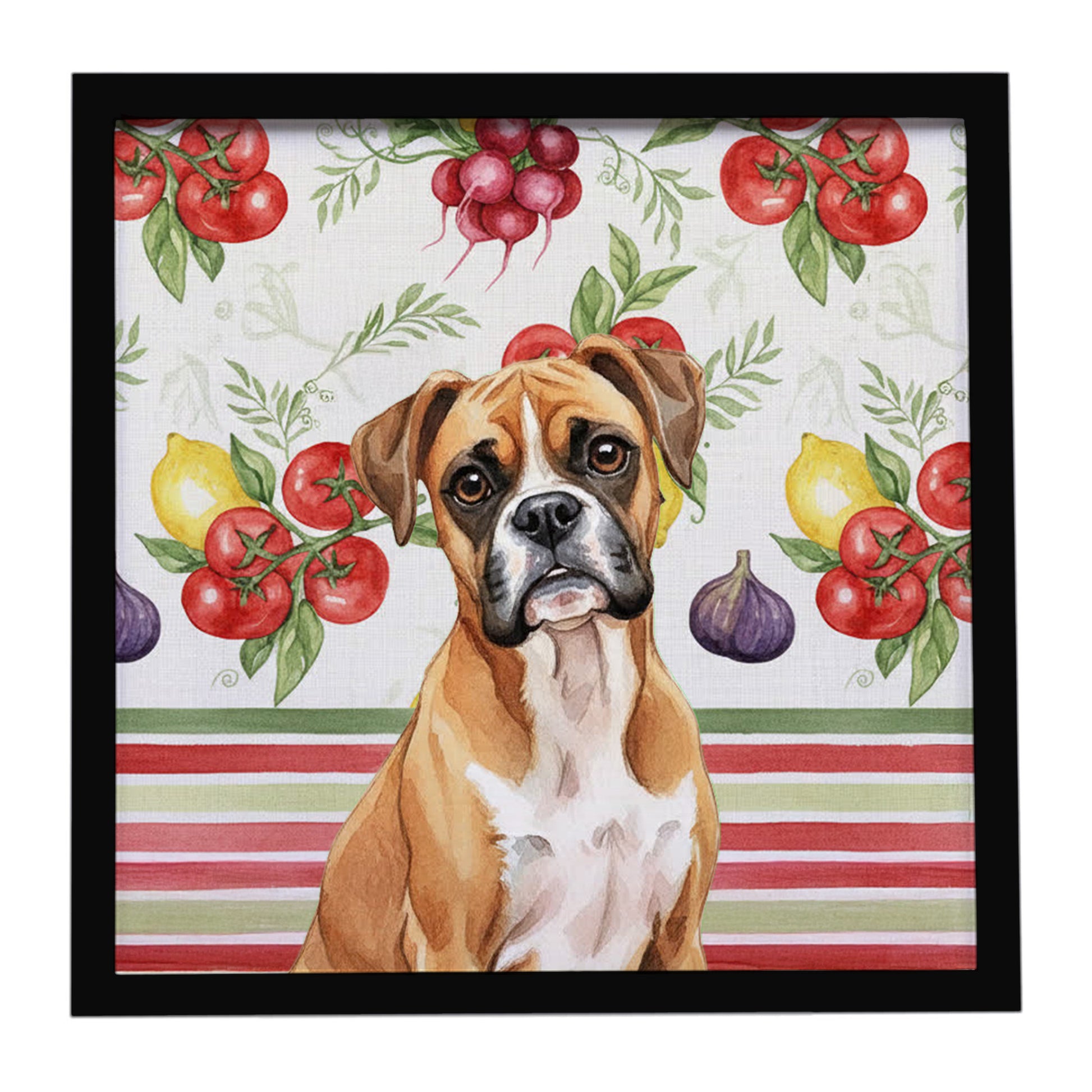 Buy this Boxer Vegetables Framed Metal Print