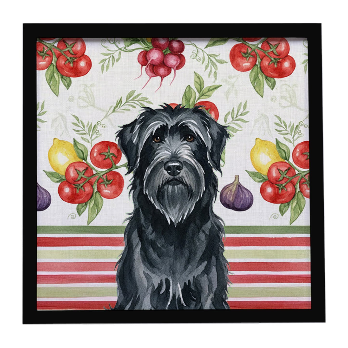 Buy this Black Briard Vegetables Framed Metal Print