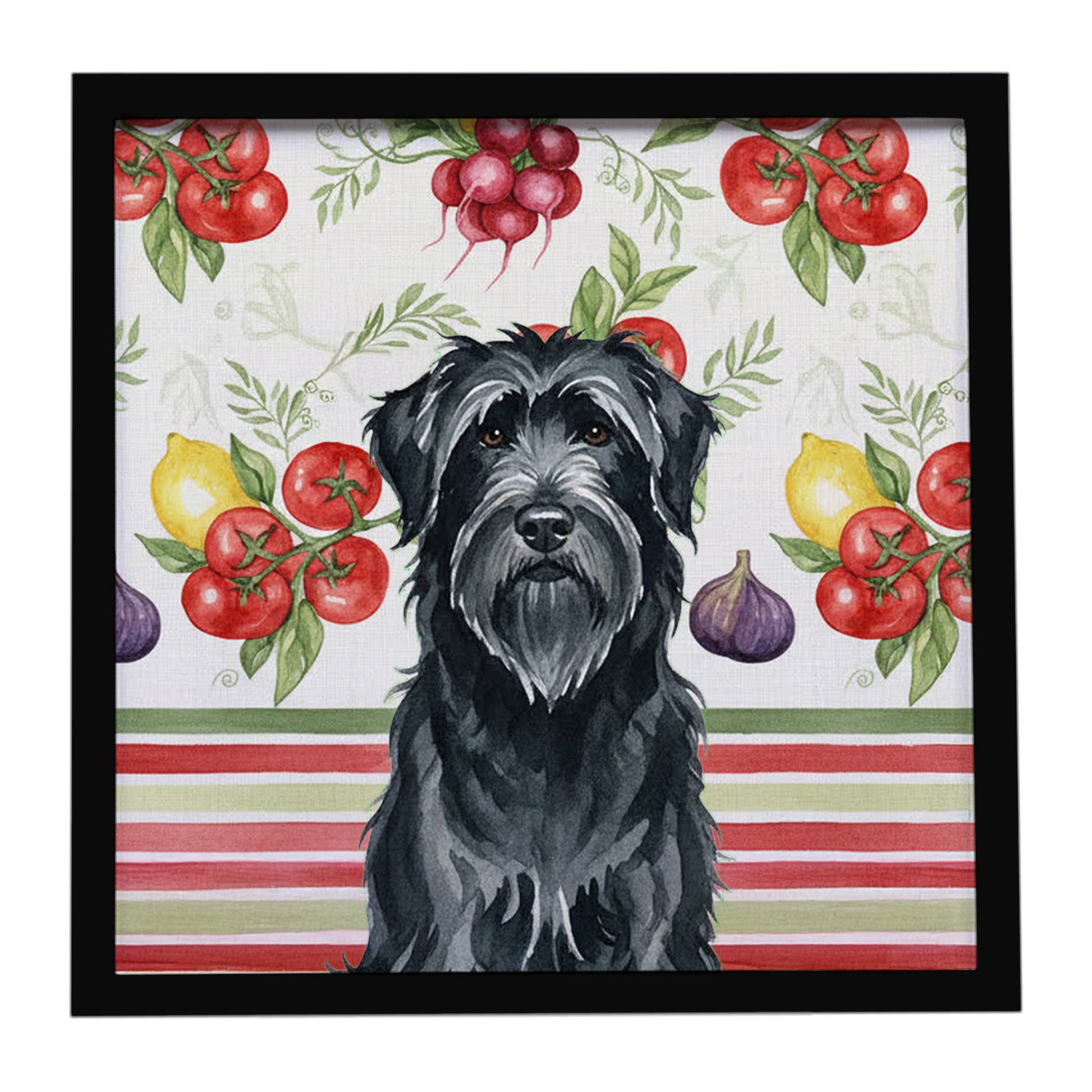 Buy this Black Briard Vegetables Framed Metal Print