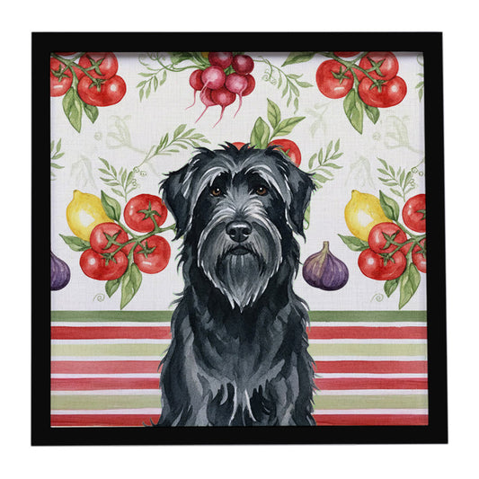 Buy this Black Briard Vegetables Framed Metal Print