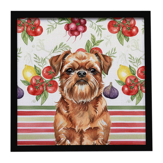 Buy this Red Brussels Griffon Vegetables Framed Metal Print
