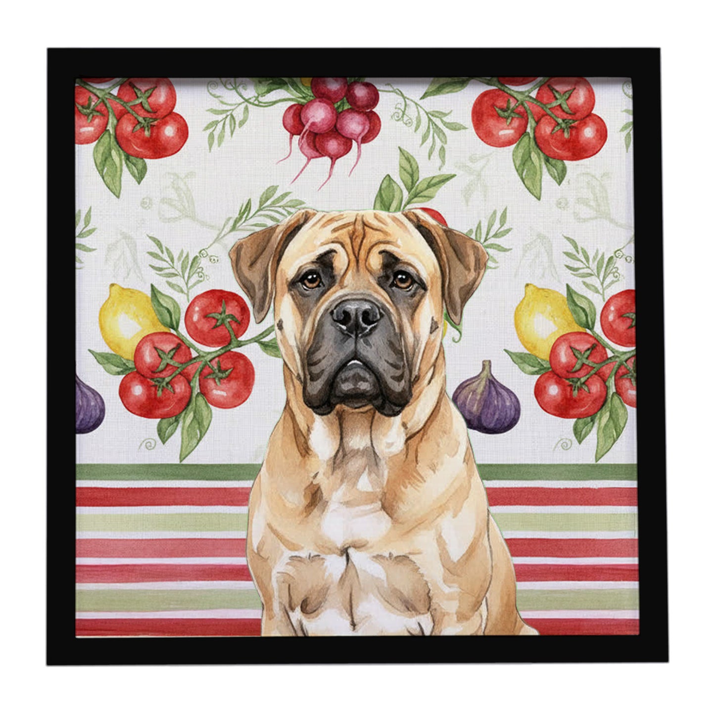 Buy this Bullmastiff Vegetables Framed Metal Print