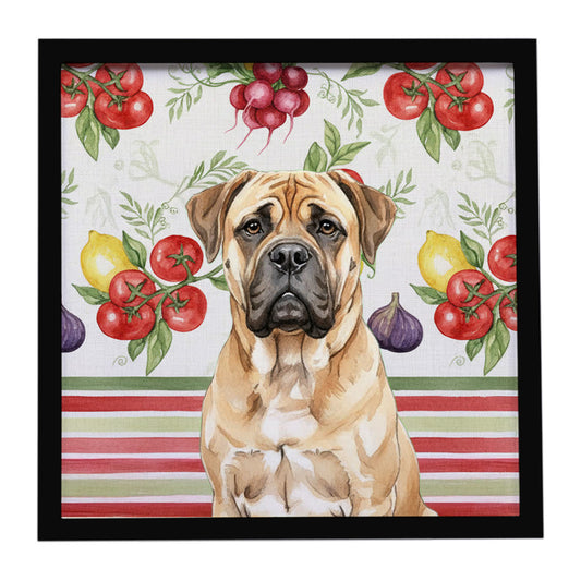 Buy this Bullmastiff Vegetables Framed Metal Print