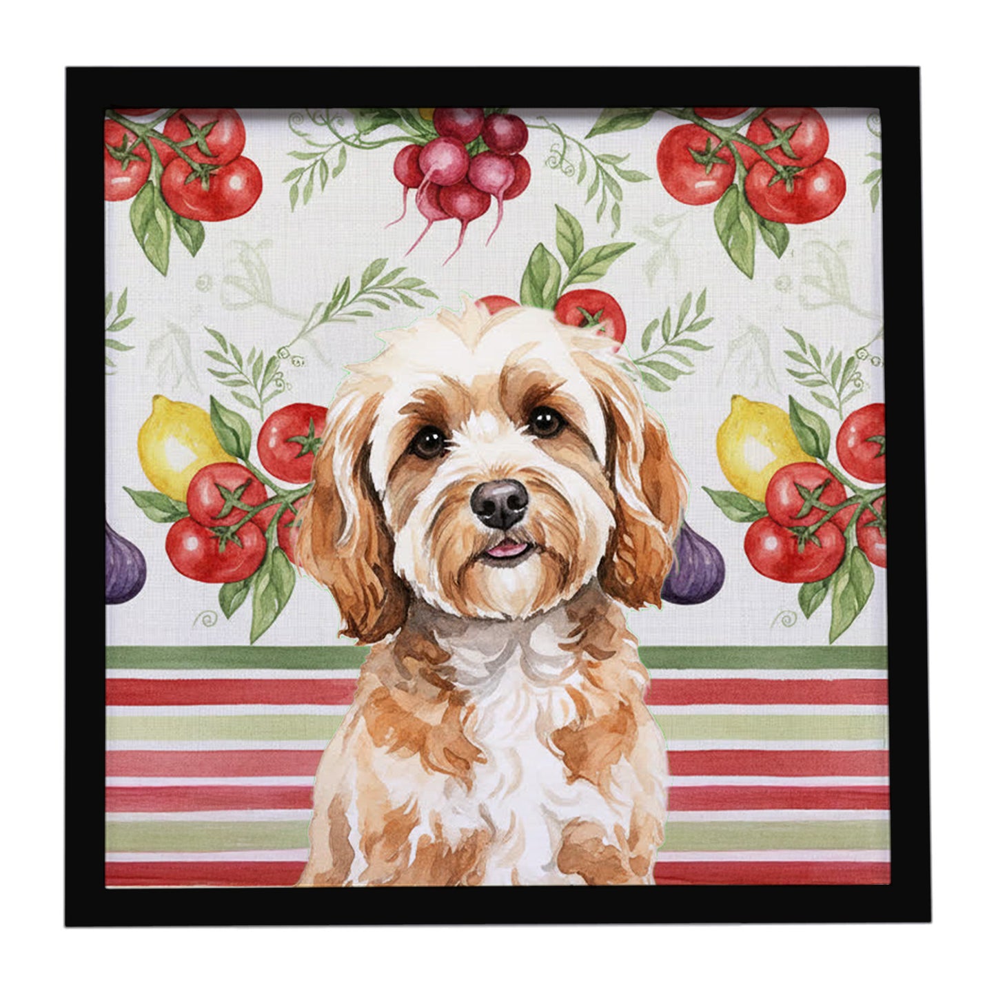 Buy this Cavapoo Vegetables Framed Metal Print