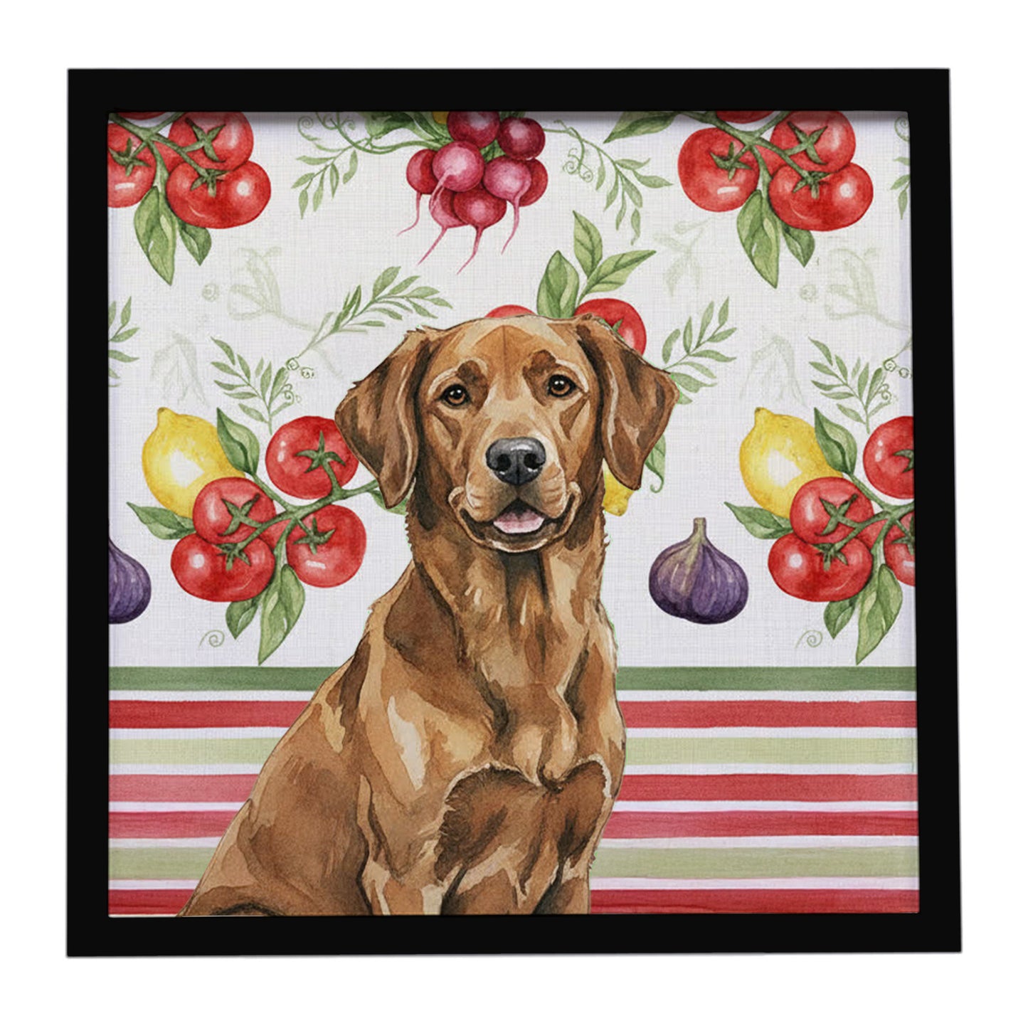 Buy this Chesapeake Bay Retriever Vegetables Framed Metal Print