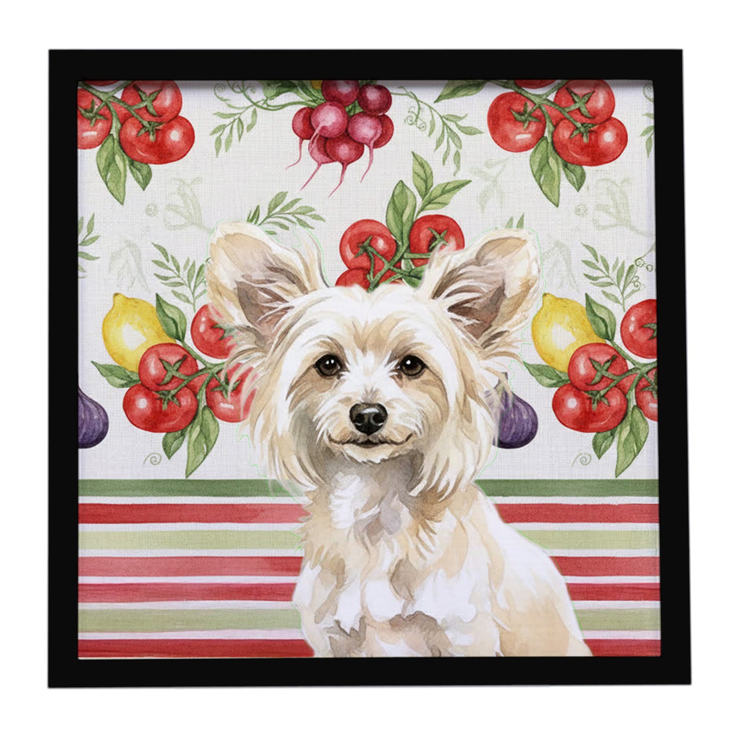 Buy this Powderpuff Chinese Crested Vegetables Framed Metal Print