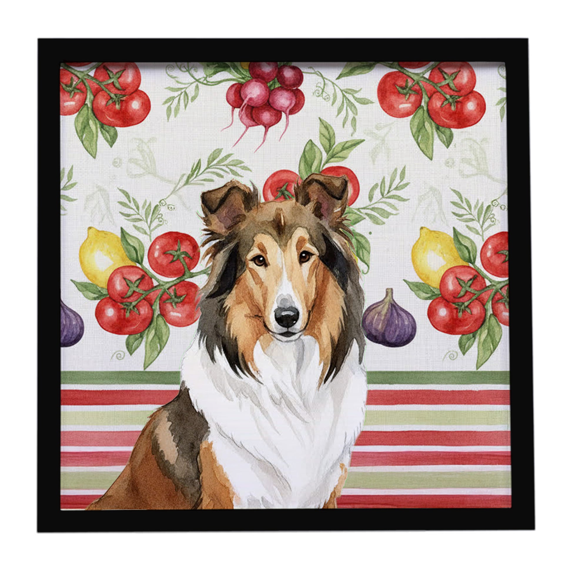 Buy this Sable Collie Vegetables Framed Metal Print