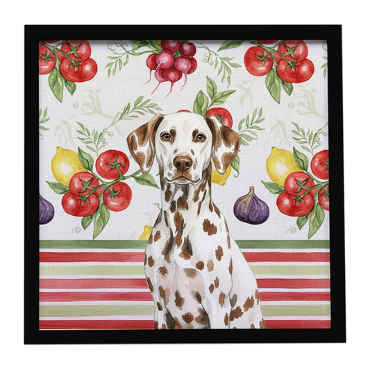 Buy this Liver Dalmatian Vegetables Framed Metal Print