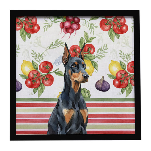 Buy this Doberman Pinscher Vegetables Framed Metal Print