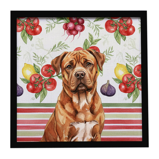 Buy this Mahogany Dogue de Bordeaux Vegetables Framed Metal Print