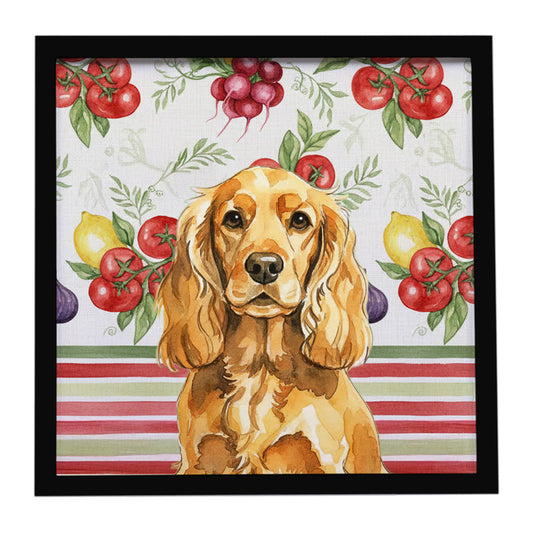 Buy this Golden English Cocker Spaniel Vegetables Framed Metal Print