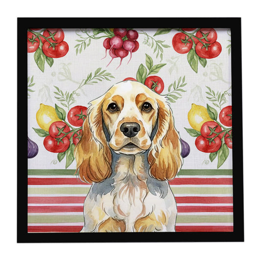 Buy this Lemon Roan English Cocker Spaniel Vegetables Framed Metal Print