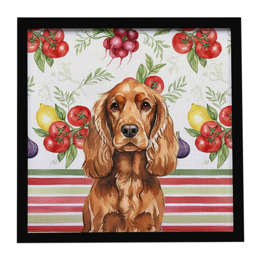 Buy this Red English Cocker Spaniel Vegetables Framed Metal Print