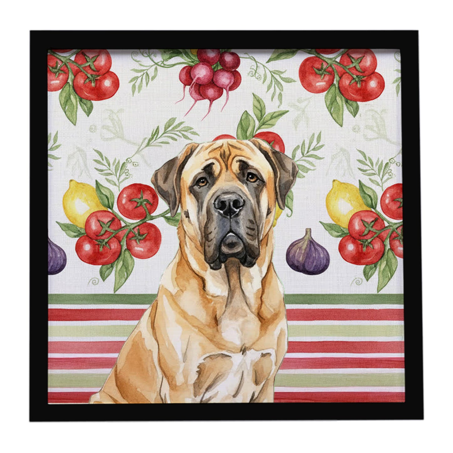 Buy this Fawn English Mastiff Vegetables Framed Metal Print