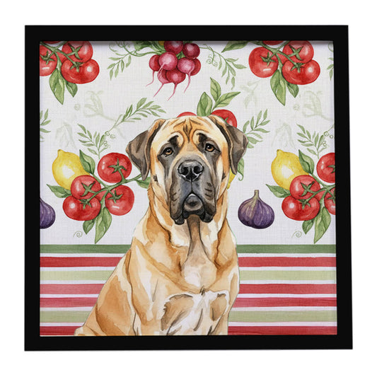 Buy this Fawn English Mastiff Vegetables Framed Metal Print